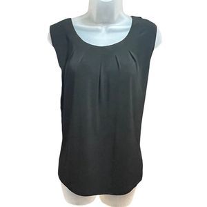 JONES STUDIO Separates sz L black sleeveless top slight pleat front